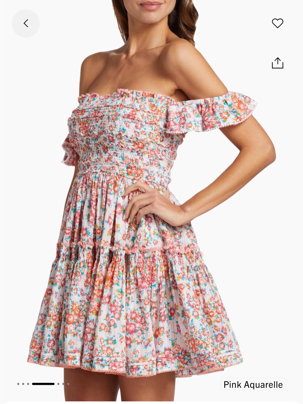 Poupette St Barth Aurora Off-Shoulder Mini Dress Size Xs Nwt
